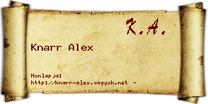 Knarr Alex névjegykártya