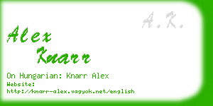 alex knarr business card